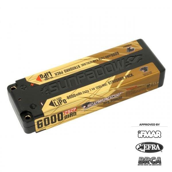 Sunpadow 7.4V 2S CN 4500mAh 120C/60C Shorty LiPo Battery