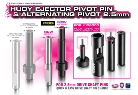 EJECTOR PIVOT PIN & ALTERNATING PIVOT 2.5MM FOR #106000