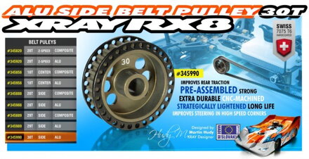 ALU SIDE BELT PULLEY 30T - FRONT - SET