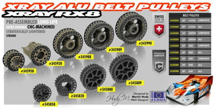 ALU SIDE BELT PULLEY 30T - FRONT - SET