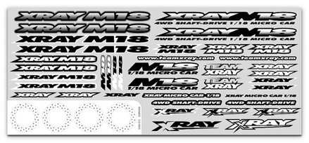 XRAY M18 STICKER FOR BODY - WHITE