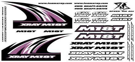 XRAY M18T STICKER FOR BODY - WHITE