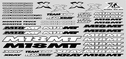 XRAY M18MT STICKER FOR BODY - WHITE