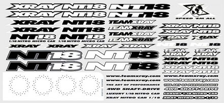 XRAY NT18 STICKER FOR BODY - WHITE