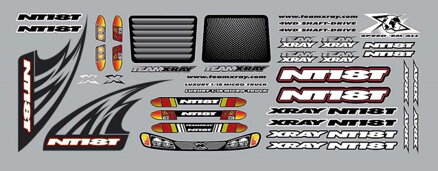 XRAY NT18T STICKER FOR BODY - WHITE