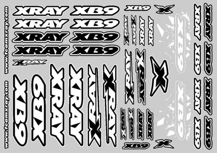 XRAY XB9 STICKER FOR BODY - WHITE