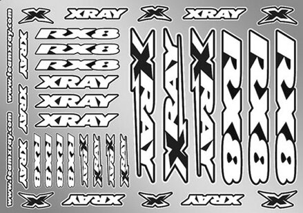 XRAY RX8 STICKER FOR BODY - WHITE