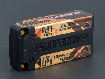 Sunpadow 7.6V 2S HV 6000mAh 100C/50C Shorty LiPo Battery