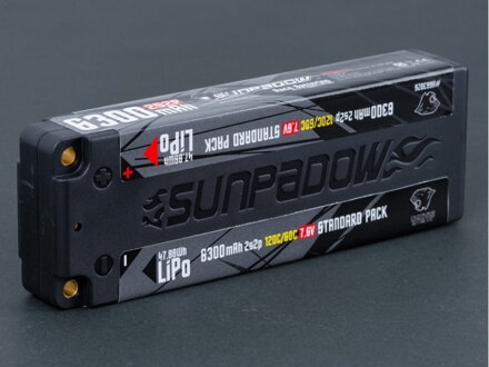 Sunpadow 7.6V 2S HV 6300mAh 120C/60C LiPo Battery Sunpadow 7.6V 2S HV 6300mAh 120C/60C LiPo Battery