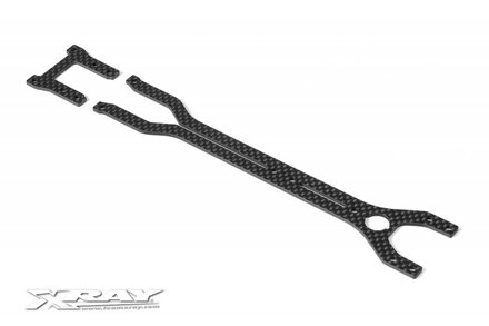 T2'009 RUBBER-SPEC UPPER + REAR DECK 2.0MM GRAPHITE - SHORT- SET