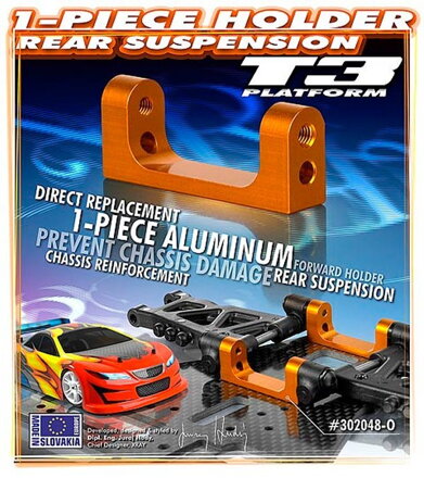 T3 ALU LOWER REAR SUSPENSION 1-PIECE HOLDER - ORANGE