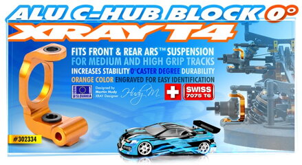 ALU C-HUB FRONT BLOCK - 0° DEG. - ORANGE