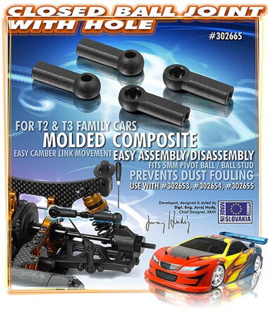 COMPOSITE BALL JOINT 4.9MM - CLOSED WITH HOLE (4)