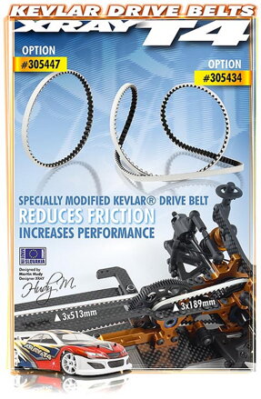 HIGH-PERFORMANCE LOW FRICTION KEVLAR DRIVE BELT REAR 3 x 189 MM