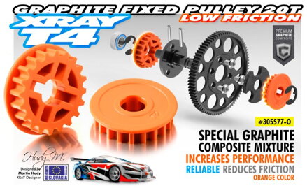 FIXED PULLEY 20T - LOW FRICTION - GRAPHITE (2)