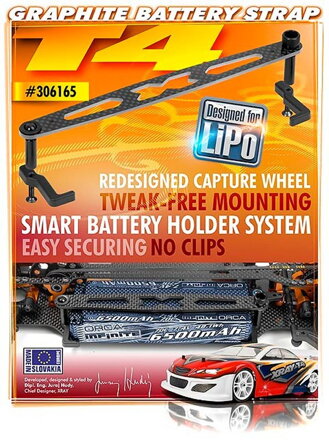 T4 GRAPHITE BATTERY STRAP FOR LiPo - SET
