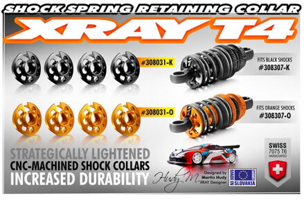ALU XRAY SHOCK SPRING RETAINING COLLAR - BLACK (4)