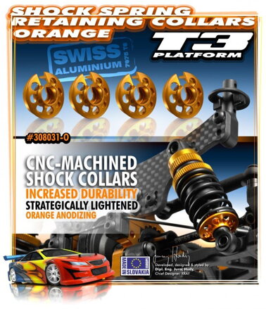 ALU XRAY SHOCK SPRING RETAINING COLLAR - ORANGE (4)