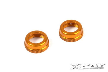 T4 ALU SHOCK CAP-NUT WITH VENT HOLE - ORANGE (2)