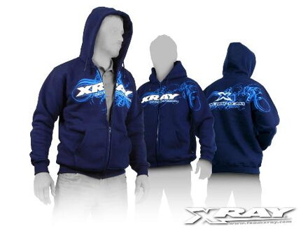 XRAY SWEATER HOODED WITH ZIPPER - BLUE (L)