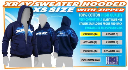 XRAY SWEATER HOODED WITH ZIPPER - BLUE (XS)