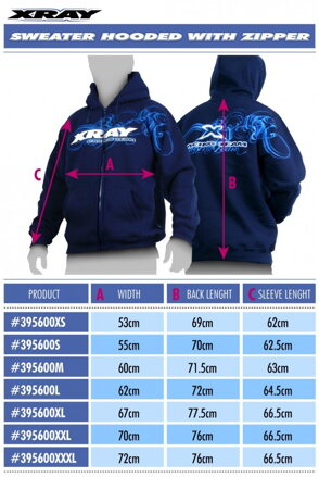 XRAY SWEATER HOODED WITH ZIPPER - BLUE (XS)