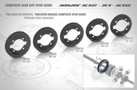 COMPOSITE GEAR DIFF SPUR GEAR - 88T / 64P