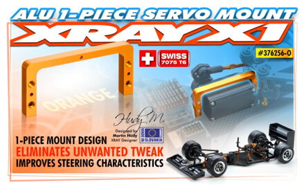 X1 ALU 1-PIECE SERVO MOUNT - ORANGE