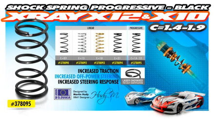 SHOCK SPRING PROGRESSIVE C=1.4-1.9 - BLACK - 1 DOT