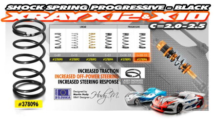 SHOCK SPRING PROGRESSIVE C=2.0-2.5 - BLACK - 2 DOTS