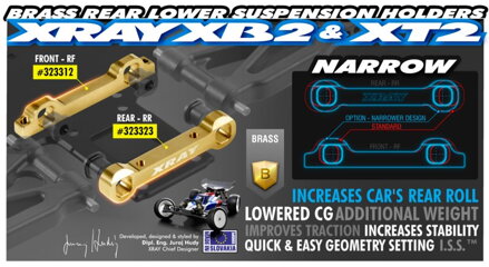 BRASS REAR LOWER SUSP. HOLDER - NARROW - REAR