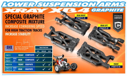 COMPOSITE SUSPENSION ARM REAR LOWER RIGHT - GRAPHITE