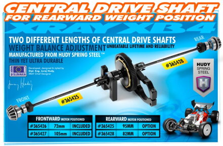 CENTRAL DRIVE SHAFT 82MM - HUDY SPRING STEEL™