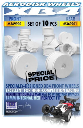 4WD REAR WHEEL AERODISK WITH 14MM HEX - WHITE (10)