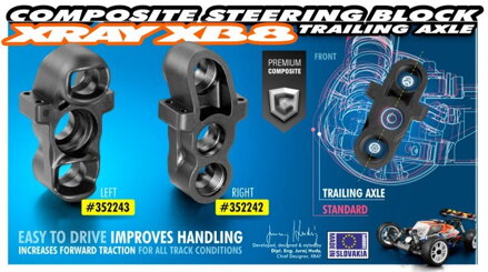 XB8'16 STEERING BLOCK - TRAILING AXLE - LEFT