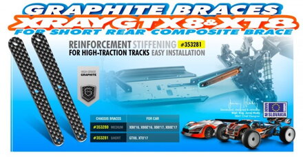 GRAPHITE INSERT FOR SHORT REAR COMPOSITE BRACE - SET