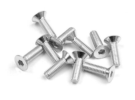 HEX SCREW SFH M3x10 - SILVER  (10)