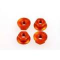 Hiro Seiko 4mm Alloy Serrated Wheel Nut (Orange·4pcs)